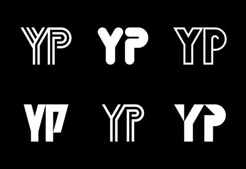 Set of letter YP logos Stock Illustration
