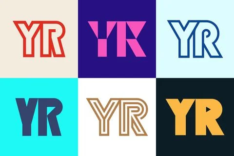 Set of letter YR logos Illustrazione stock