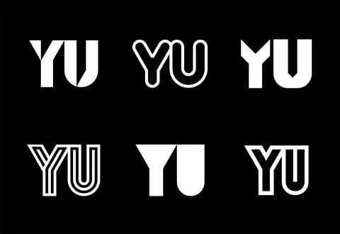 Set of letter YU logos Stock Illustration