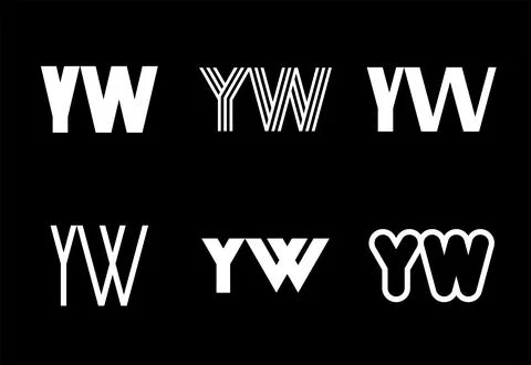 Set of letter YW logos Stock Illustration