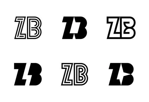 Set of letter ZB logos Stock Illustration