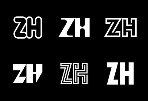 Set of letter ZH logos Stock Illustration