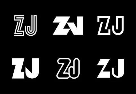 Set of letter ZJ logos Stock Illustration
