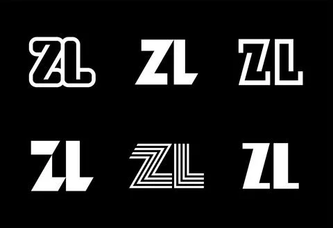 Set of letter ZL logos Stock Illustration