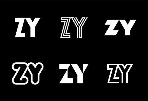 Set of letter ZY logos Stock Illustration