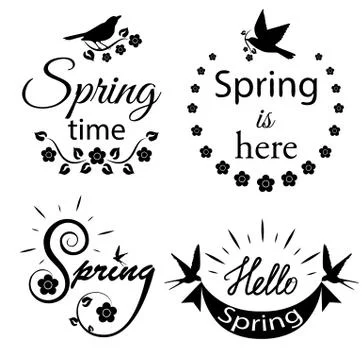 Set of lettering labels Stock Illustration