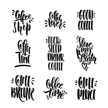 Set of lettering phrases Illustrazione stock
