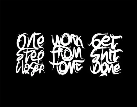 Set lettering text on black background in vector illustration Stock Illustration