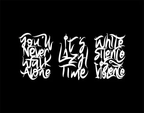Set lettering text on black background in vector illustration Stock Illustration