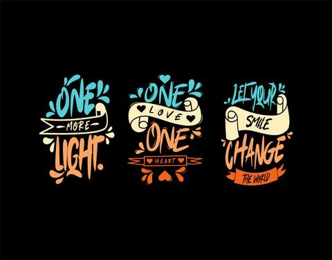 Set lettering text on black background in vector illustration Stock Illustration