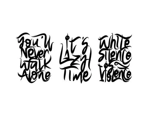 Set lettering text on white background in vector illustration Stock Illustration