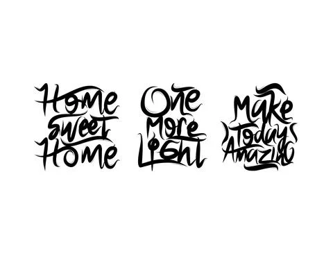 Set lettering Text on white background in vector illustration. Stock Illustration
