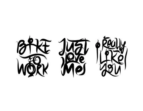 Set lettering Text on white background in vector illustration. Stock Illustration