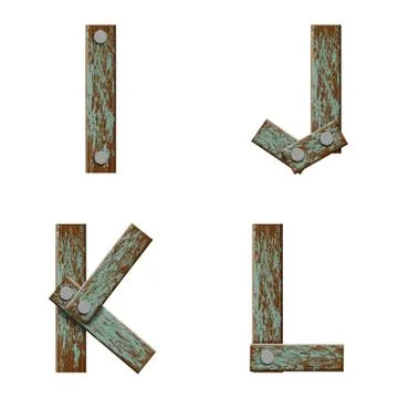 Set of letters from boards with nails. Stockillustratie