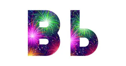Set of letters, firework, b Stock Illustration