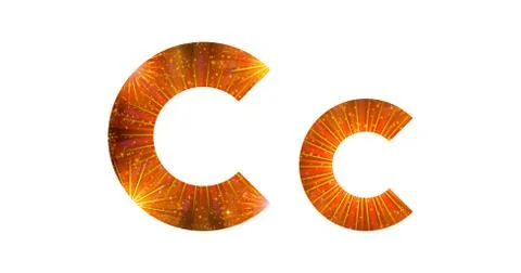 Set of letters, firework, C Stock Illustration