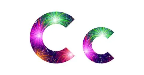 Set of letters, firework, c Stock-Illustration