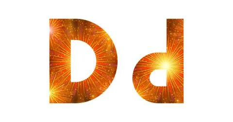 Set of letters, firework, d Stock Illustration