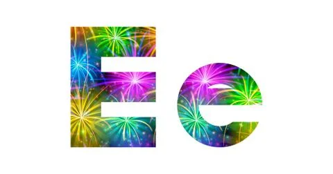 Set of letters, firework, E Stock Illustration