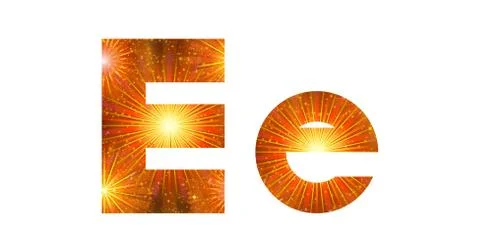 Set of letters, firework, e Stock Illustration