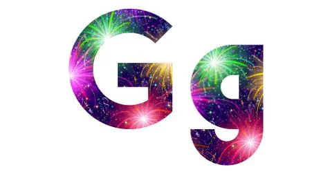 Set of letters, firework, g Stock Illustration