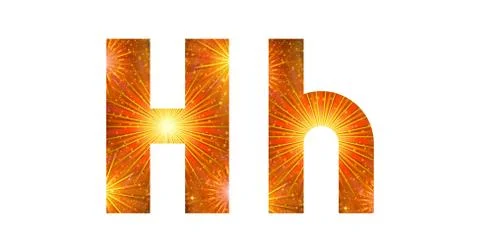 Set of letters, firework, h Stock Illustration