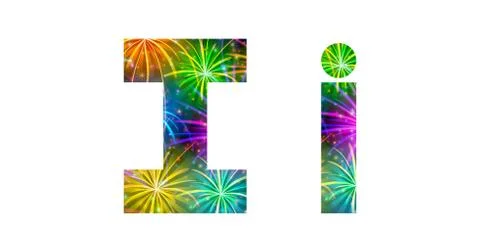 Set of letters, firework, i Stock Illustration