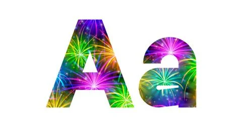 Set of letters, firework, a Stock Illustration