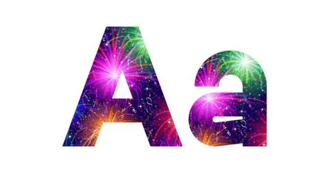 Set of letters, firework, a Illustrazione stock