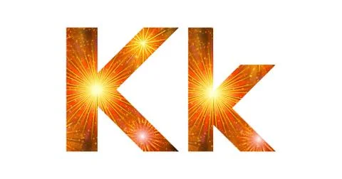 Set of letters, firework, k Stock Illustration