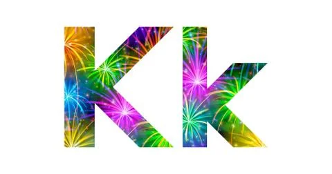 Set of letters, firework, k Stock Illustration