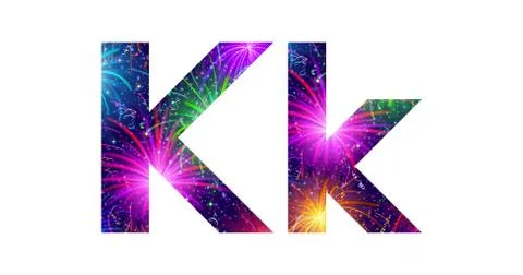 Set of letters, firework, k Stock Illustration