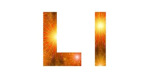 Set of letters, firework, l Stock Illustration