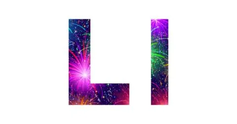 Set of letters, firework, l Stock Illustration