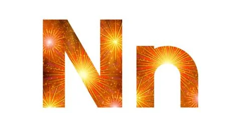 Set of letters, firework, N Stock Illustration