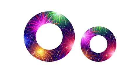 Set of letters, firework, o Stock Illustration