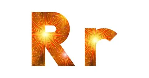 Set of letters, firework, R Stock Illustration
