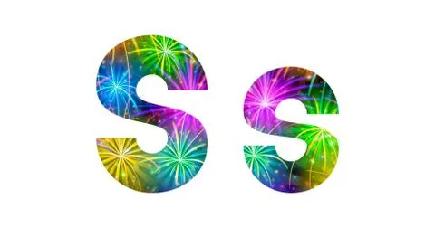 Set of letters, firework, S Stock Illustration
