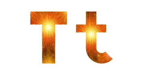 Set of letters, firework, T Stock Illustration