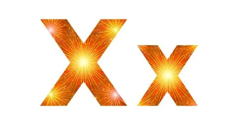 Set of letters, firework, X Illustrazione stock