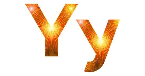 Set of letters, firework, Y Stock Illustration