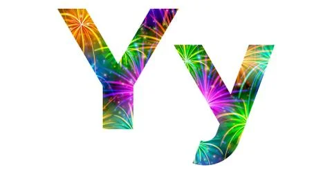 Set of letters, firework, y Stock Illustration