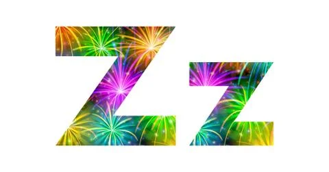 Set of letters, firework, z Stock Illustration