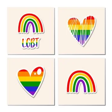 Set of LGBT Pride elements. Human rights and tolerance Illustrazione stock