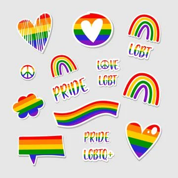 Set of LGBT Pride elements. Stock Illustration