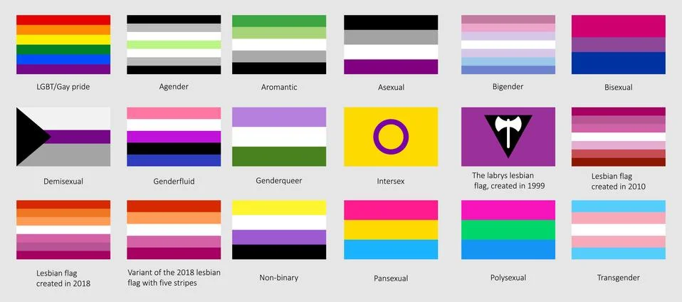 Set of LGBT pride flags Stock Illustration