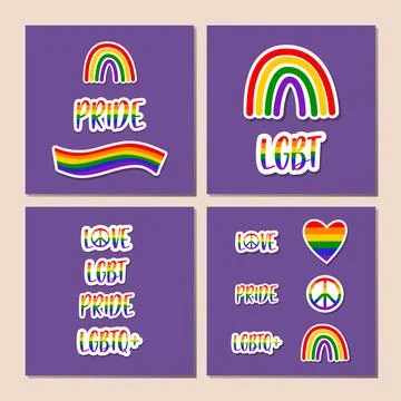 Set of LGBT Pride. Human rights and tolerance.  LGBT sticker set Stock Illustration
