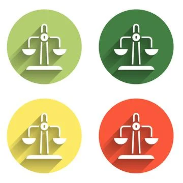 Set Libra zodiac sign icon isolated with long shadow background. Astrologic.. Stock Illustration