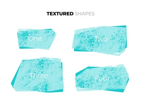 Set of light blue isolated vector hand drawn dry brush textured shapes. Sharp イラスト素材