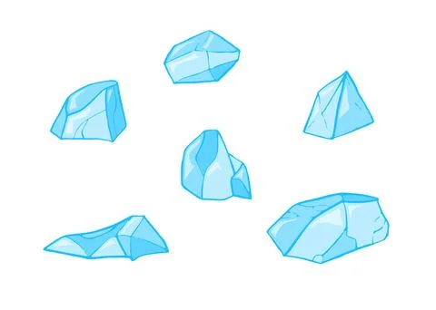 Set of light blue salt cubes on white background Stock-Illustration